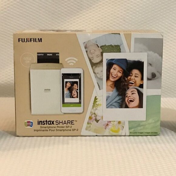 Fujifilm Instax Share SP‑2 Smartphone Printer Kit- Gold- New in Box + Bonus Film - Picture 1 of 13